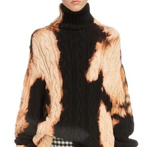 BALENCIAGA BLEACK CABLEKNIT SWEATER